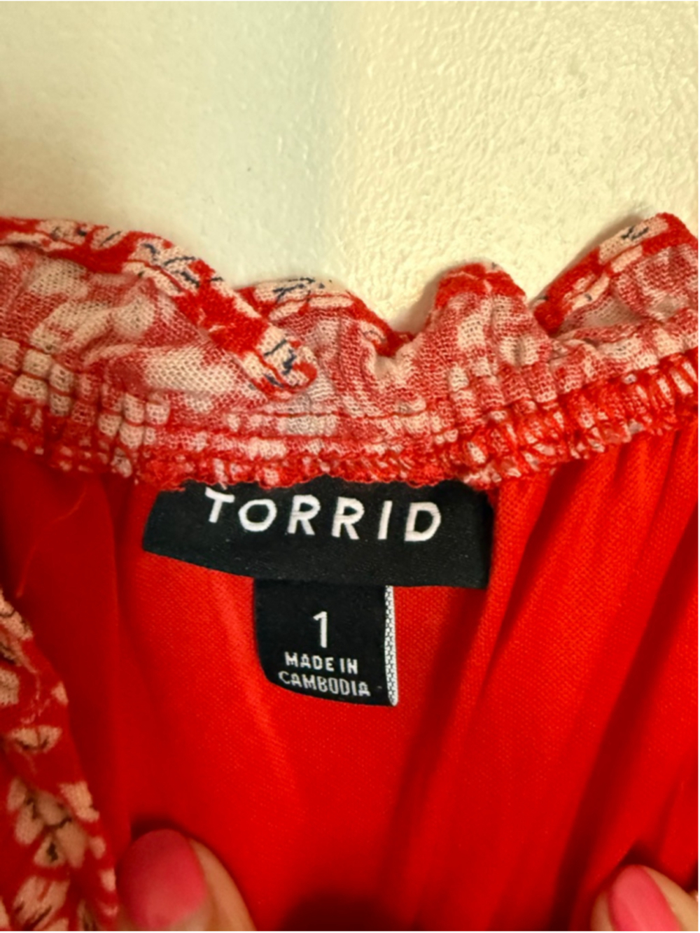 Torrid Red Floral Crinkle Gauze Puff Sleeve Romper (Sz 1X) - Picture 6 of 13